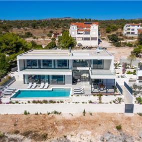 3 x 5 bedroom seafront villa with heated infinity pool near Rogoznica, sleeps 10